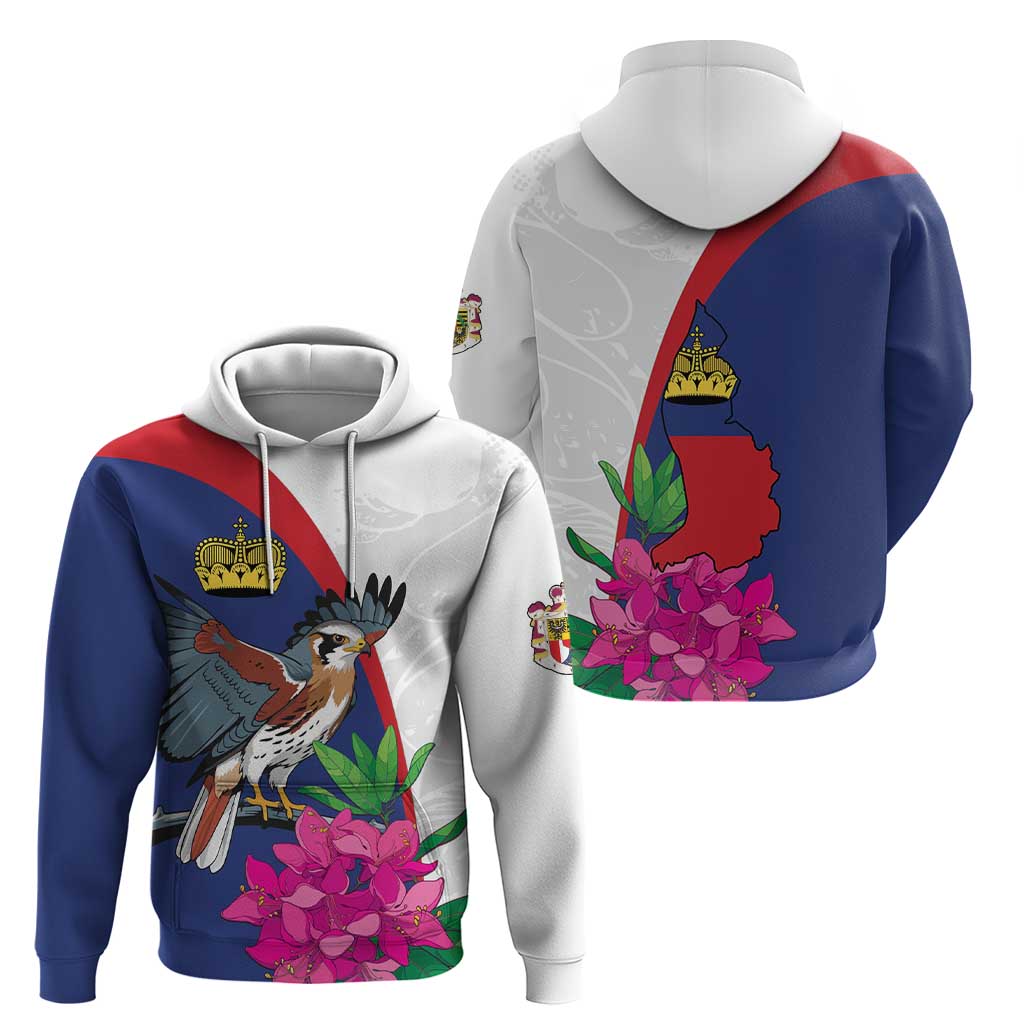 Furstentum Liechtenstein Hoodie Kestrel With Alpine Rose Flower LT18