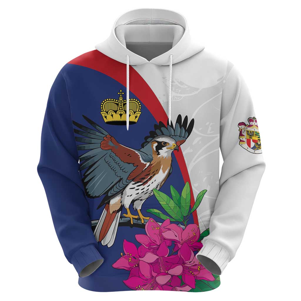 Furstentum Liechtenstein Hoodie Kestrel With Alpine Rose Flower LT18