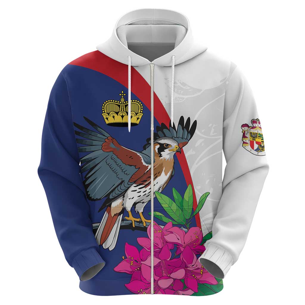 Furstentum Liechtenstein Hoodie Kestrel With Alpine Rose Flower LT18
