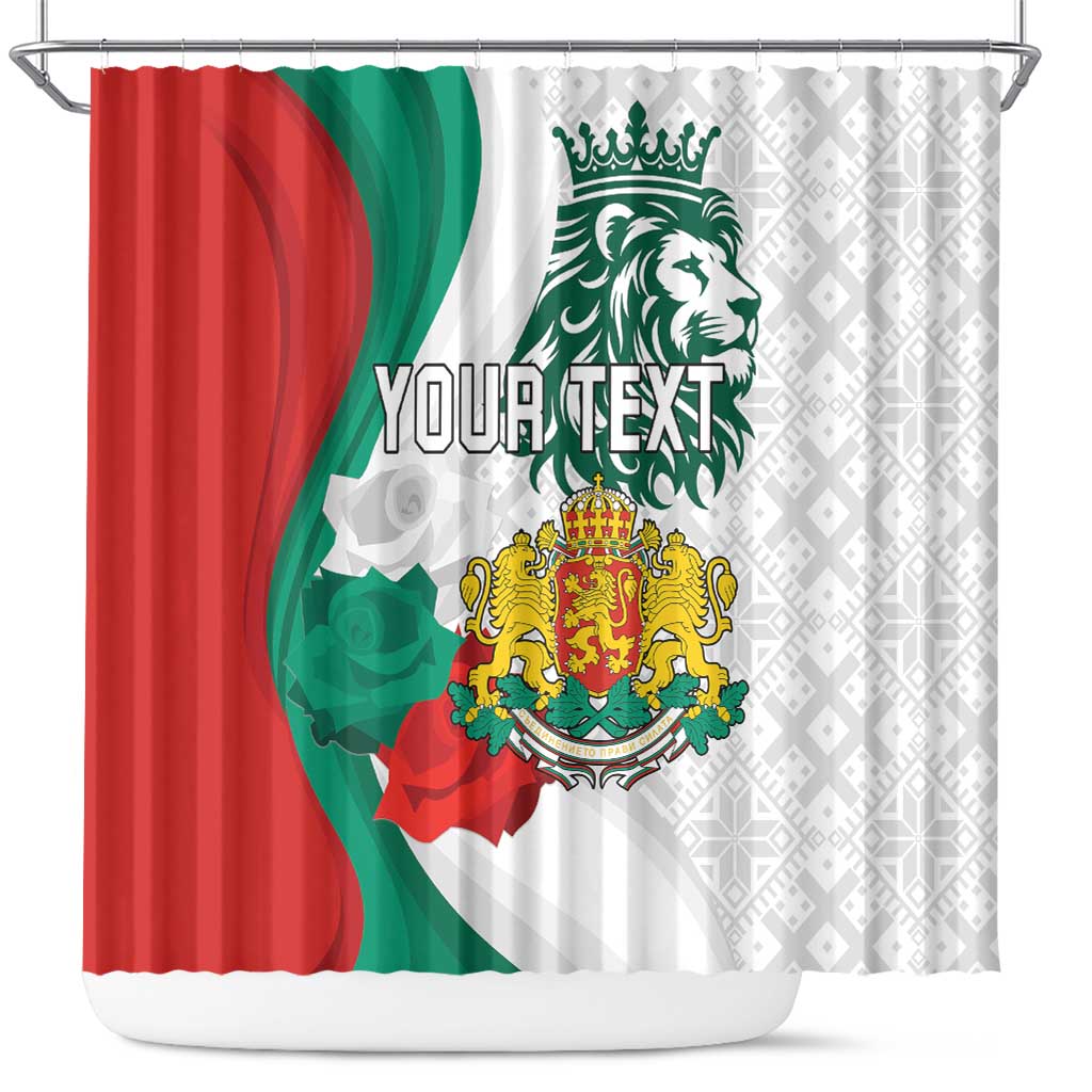 Personalized Bulgaria Independence Day Shower Curtain Suedinenieto Pravi Silata Folk Pattern LT18