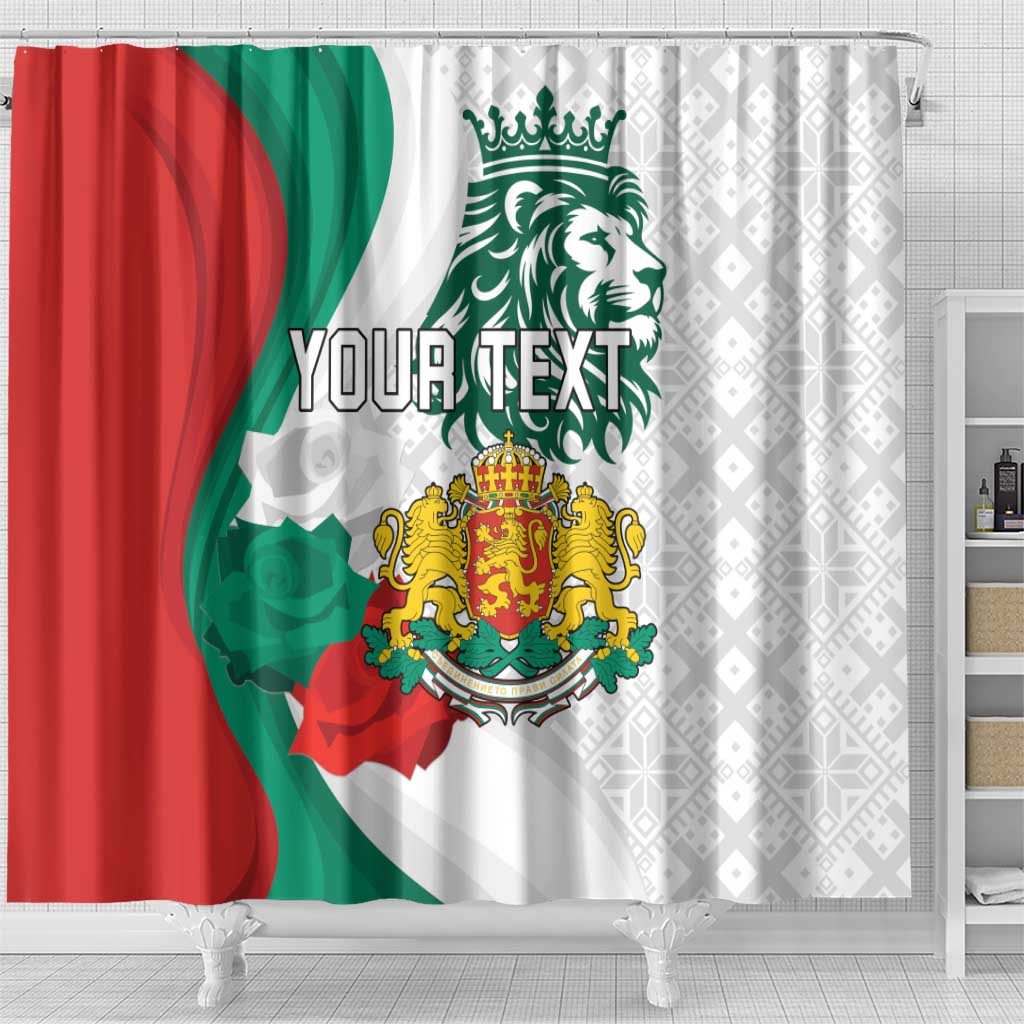 Personalized Bulgaria Independence Day Shower Curtain Suedinenieto Pravi Silata Folk Pattern LT18