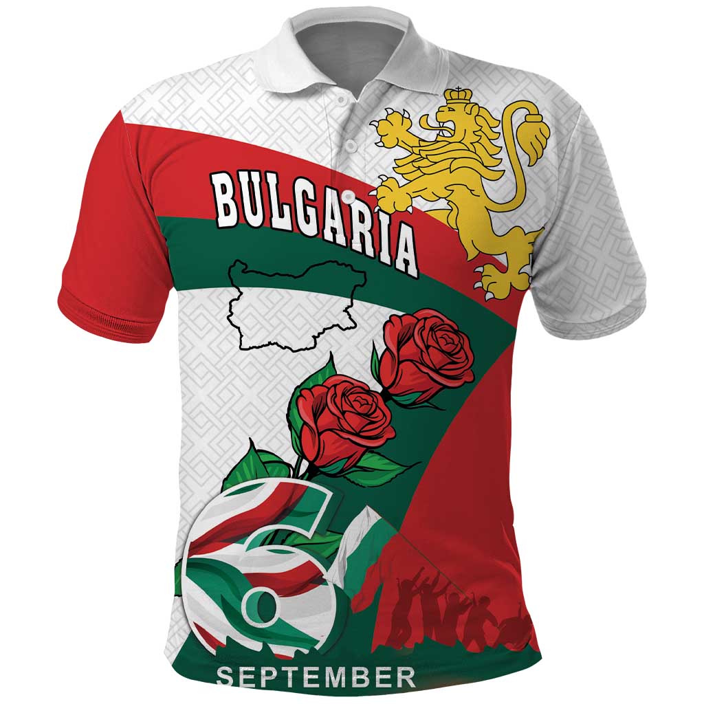 Personalized Bulgaria Unification Day Polo Shirt Lion Rampant Red Rose LT18