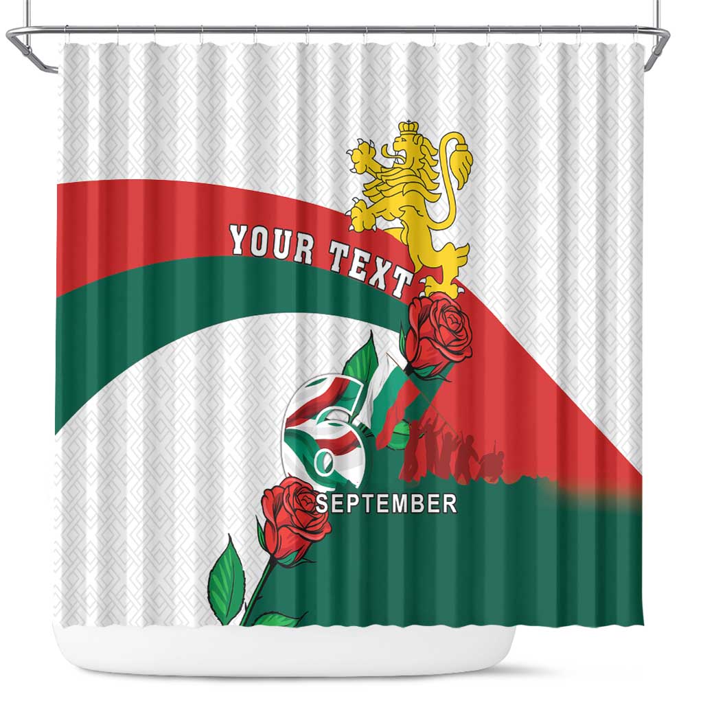 Personalized Bulgaria Unification Day Shower Curtain Lion Rampant Red Rose LT18