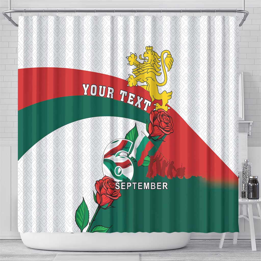 Personalized Bulgaria Unification Day Shower Curtain Lion Rampant Red Rose LT18