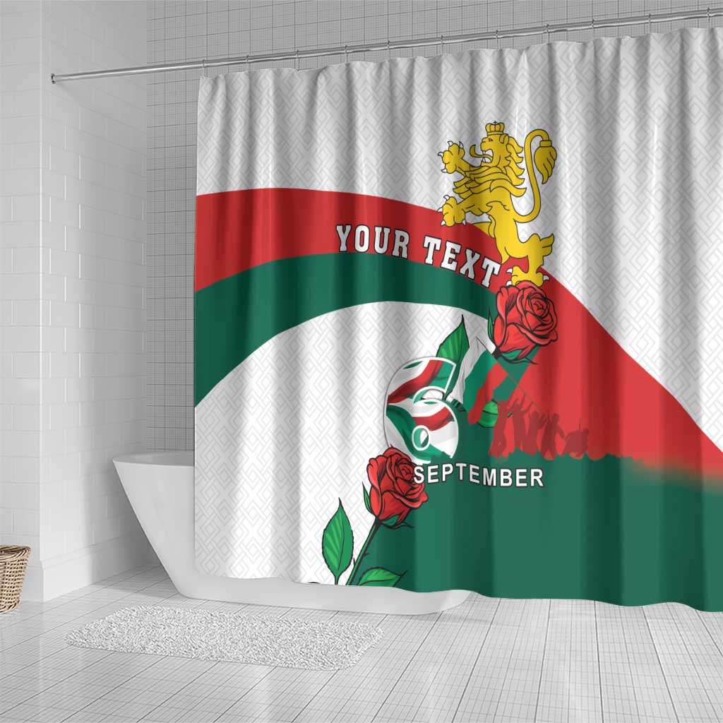 Personalized Bulgaria Unification Day Shower Curtain Lion Rampant Red Rose LT18