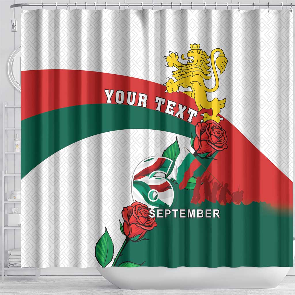 Personalized Bulgaria Unification Day Shower Curtain Lion Rampant Red Rose LT18