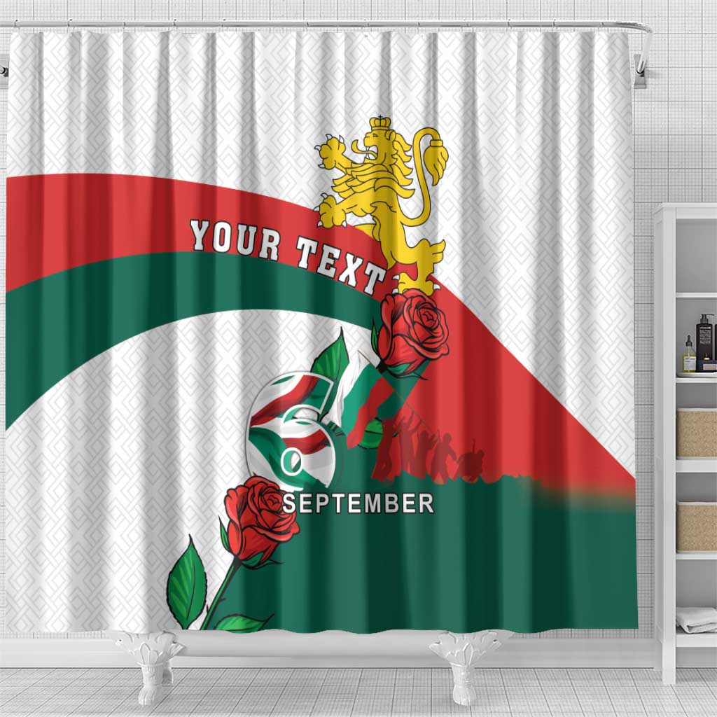 Personalized Bulgaria Unification Day Shower Curtain Lion Rampant Red Rose LT18