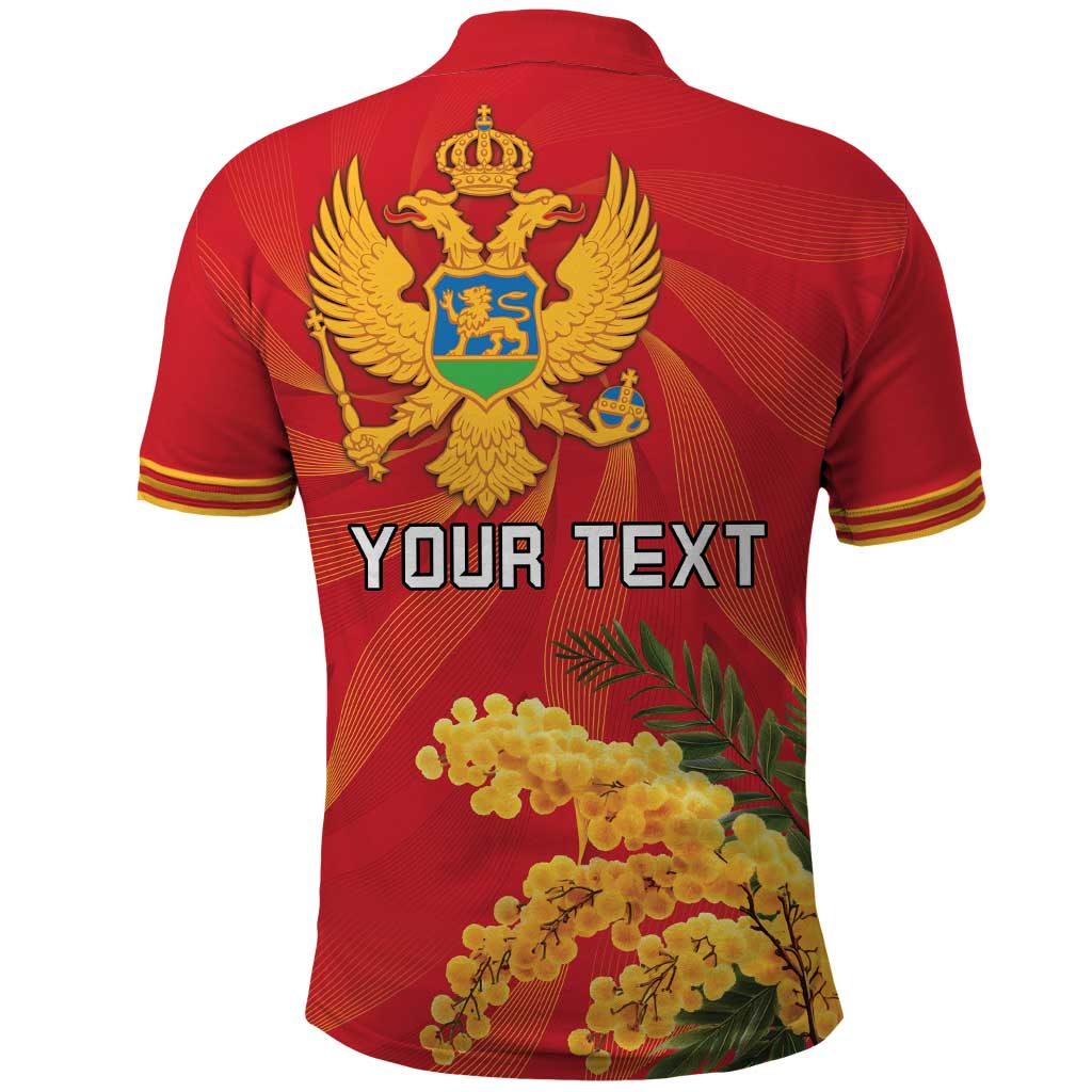 Personalized Montenegro Independence Day Polo Shirt Coat Of Arms With Mimoza LT18