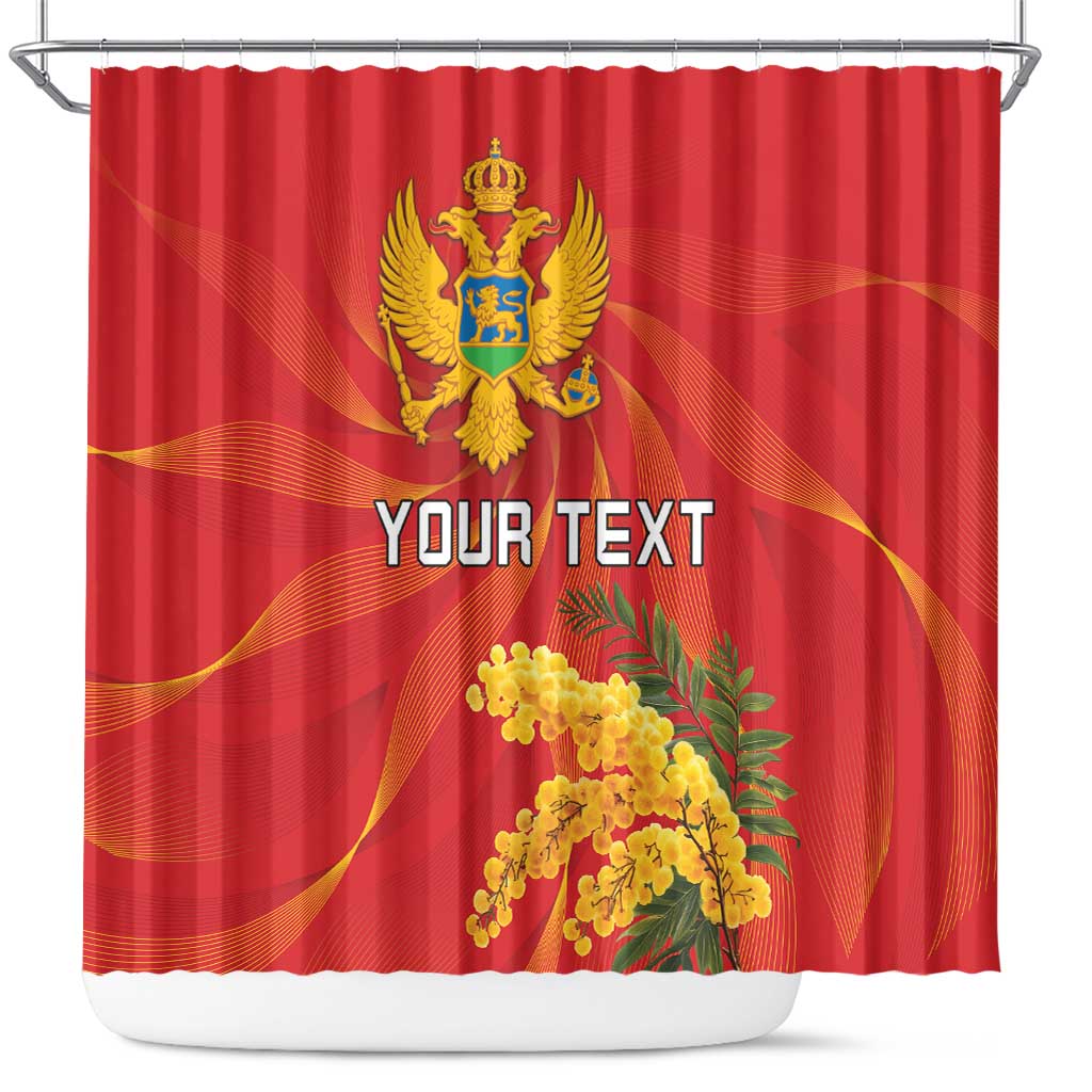 Personalized Montenegro Independence Day Shower Curtain Coat Of Arms With Mimoza LT18