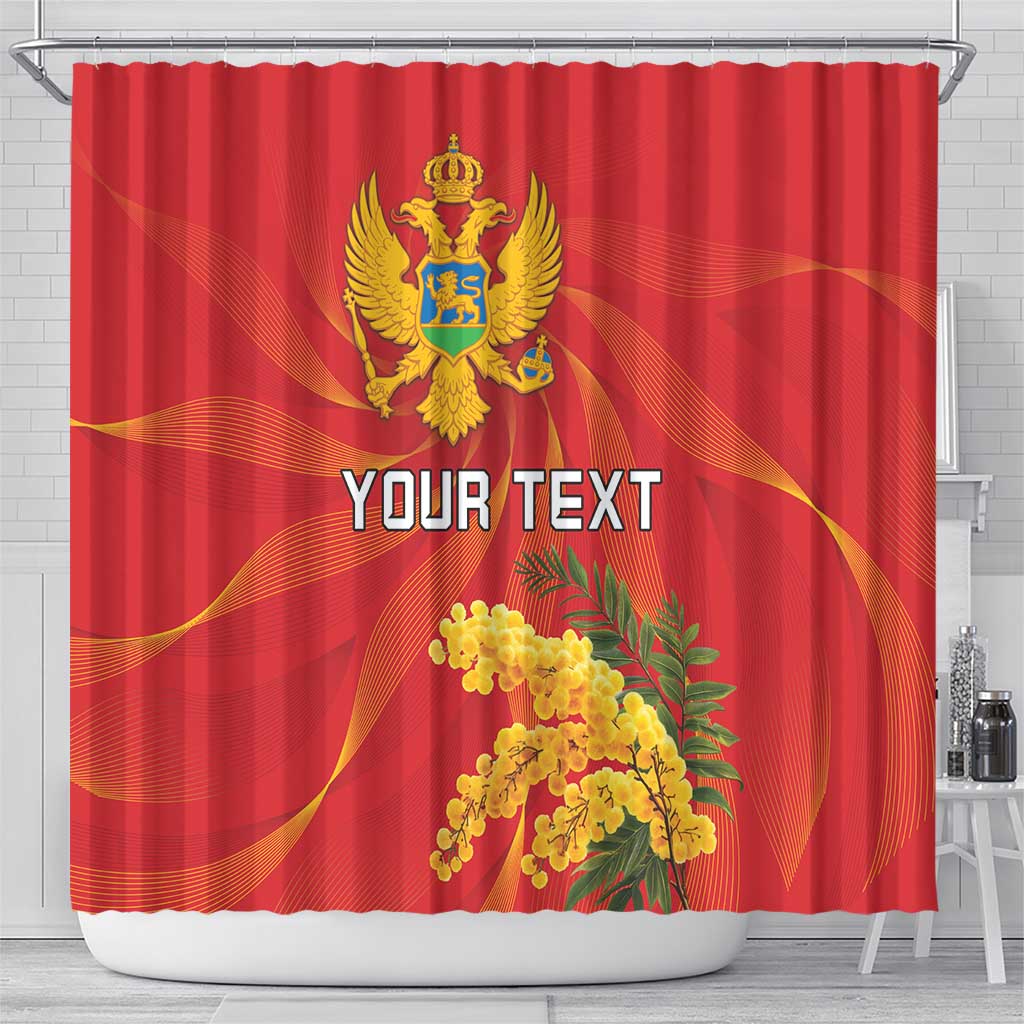 Personalized Montenegro Independence Day Shower Curtain Coat Of Arms With Mimoza LT18
