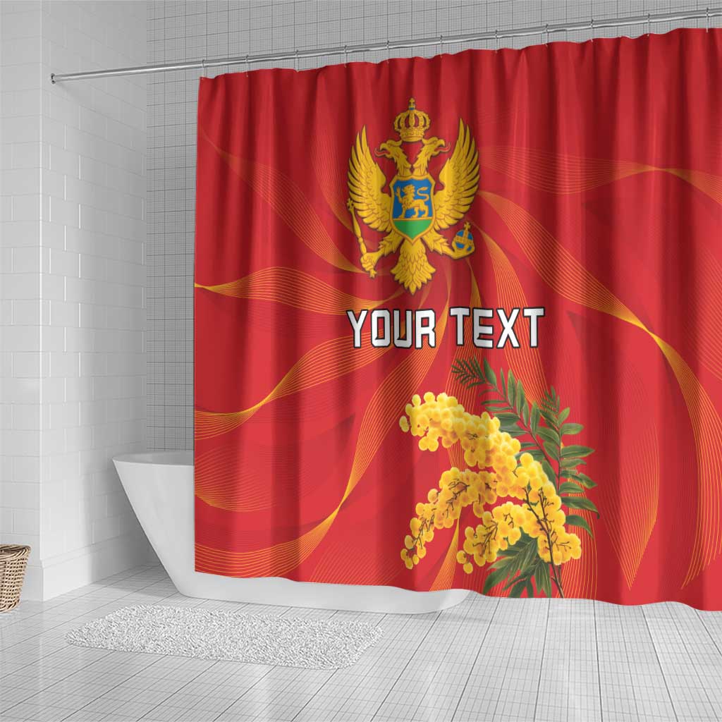 Personalized Montenegro Independence Day Shower Curtain Coat Of Arms With Mimoza LT18
