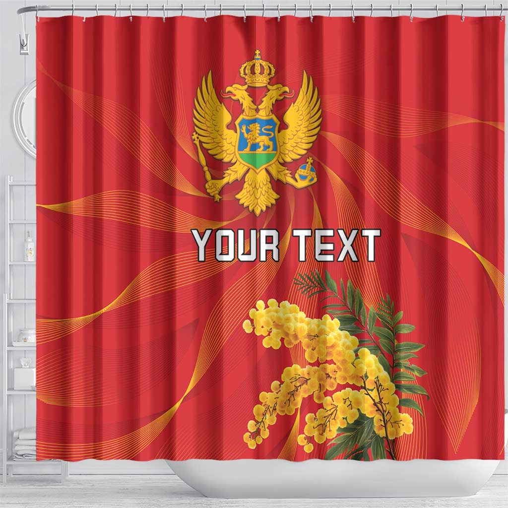 Personalized Montenegro Independence Day Shower Curtain Coat Of Arms With Mimoza LT18