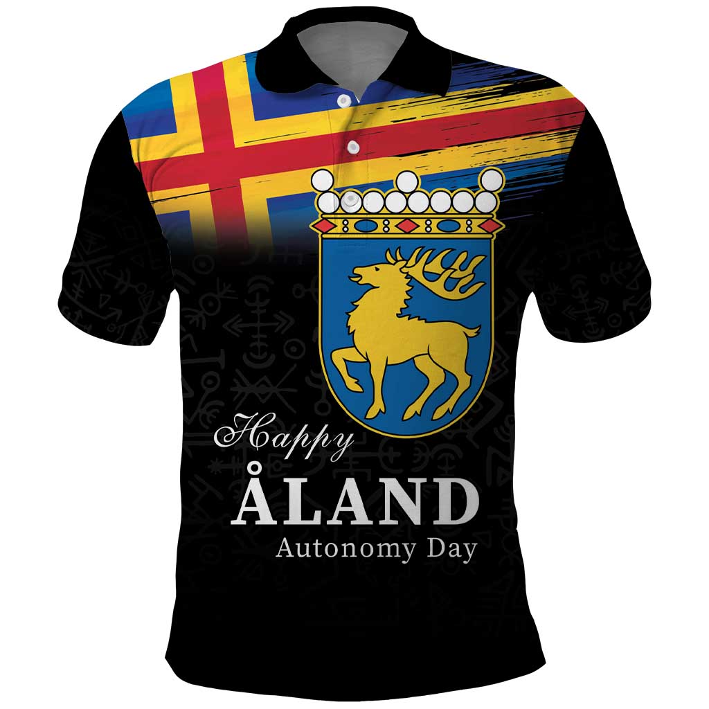 Happy Aland's Autonomy Day Polo Shirt Coat Of Arms LT18
