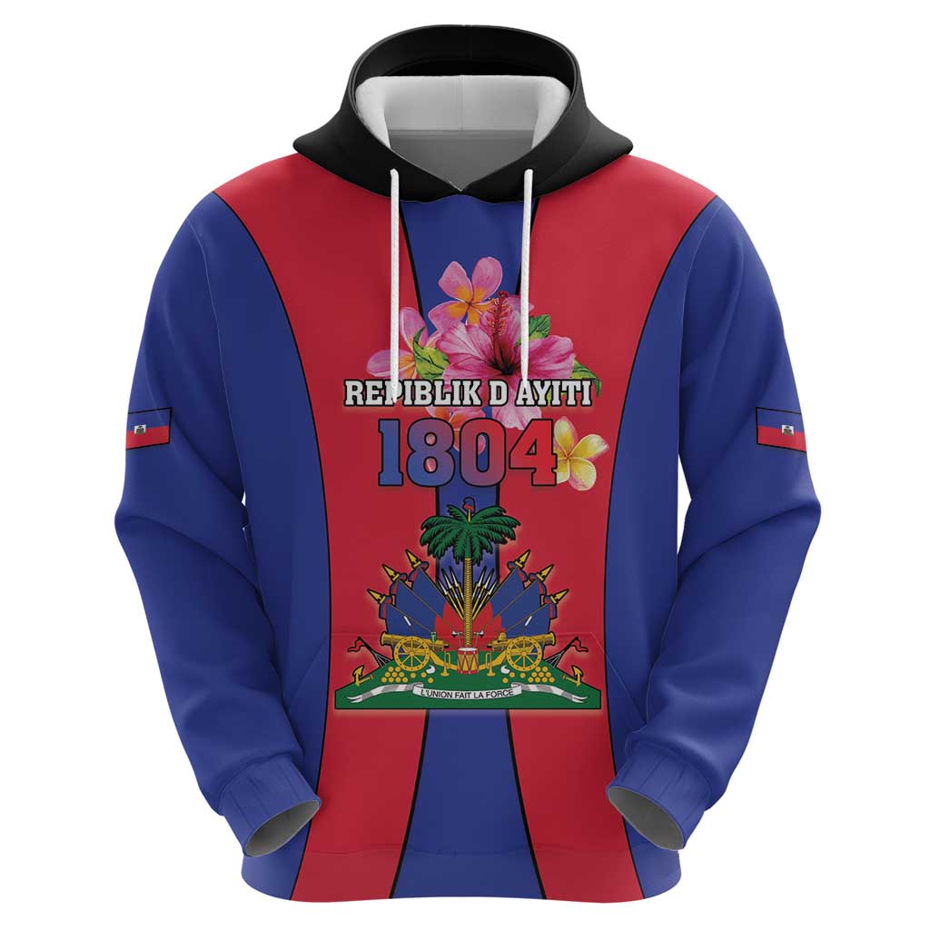 Personalized Haiti Coat Of Arms Hoodie With Flag Color LT18