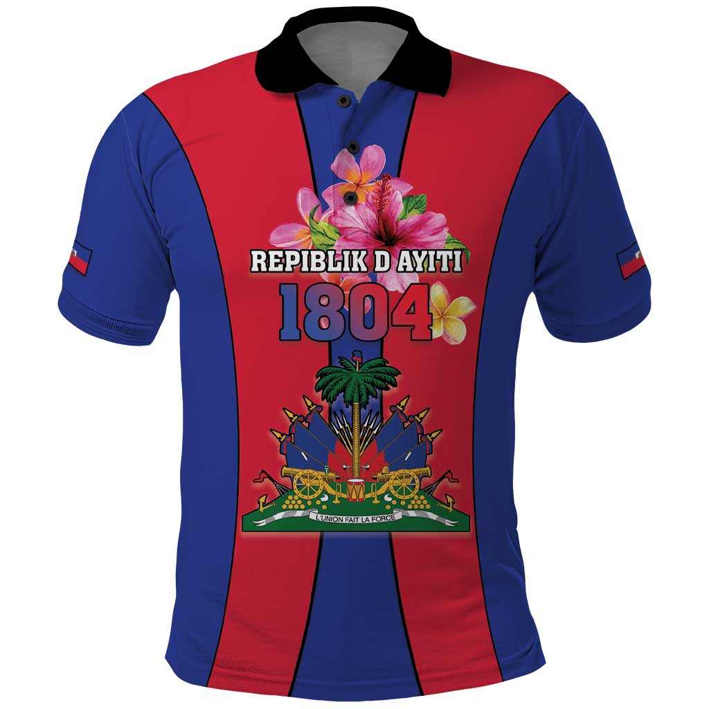 Personalized Haiti Coat Of Arms Polo Shirt With Flag Color LT18