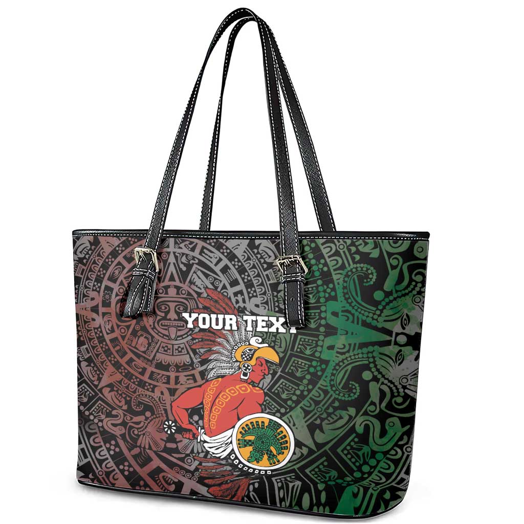 Personalized Mexican Tribal Aztec Warriors Leather Tote Bag Aztec Sun God LT18
