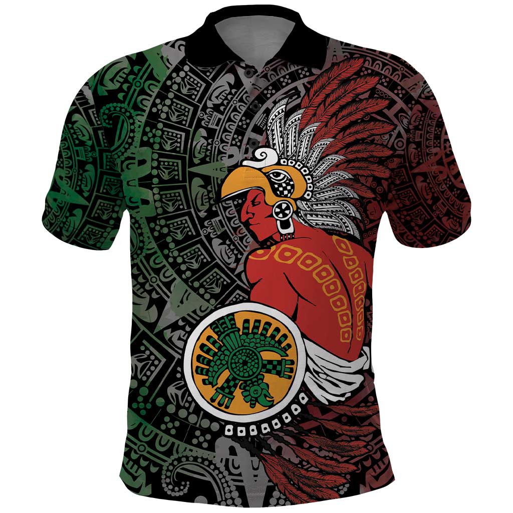 Personalized Mexican Tribal Aztec Warriors Polo Shirt Aztec Sun God LT18