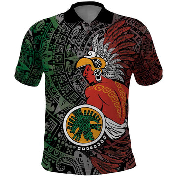 Personalized Mexican Tribal Aztec Warriors Polo Shirt Aztec Sun God LT18