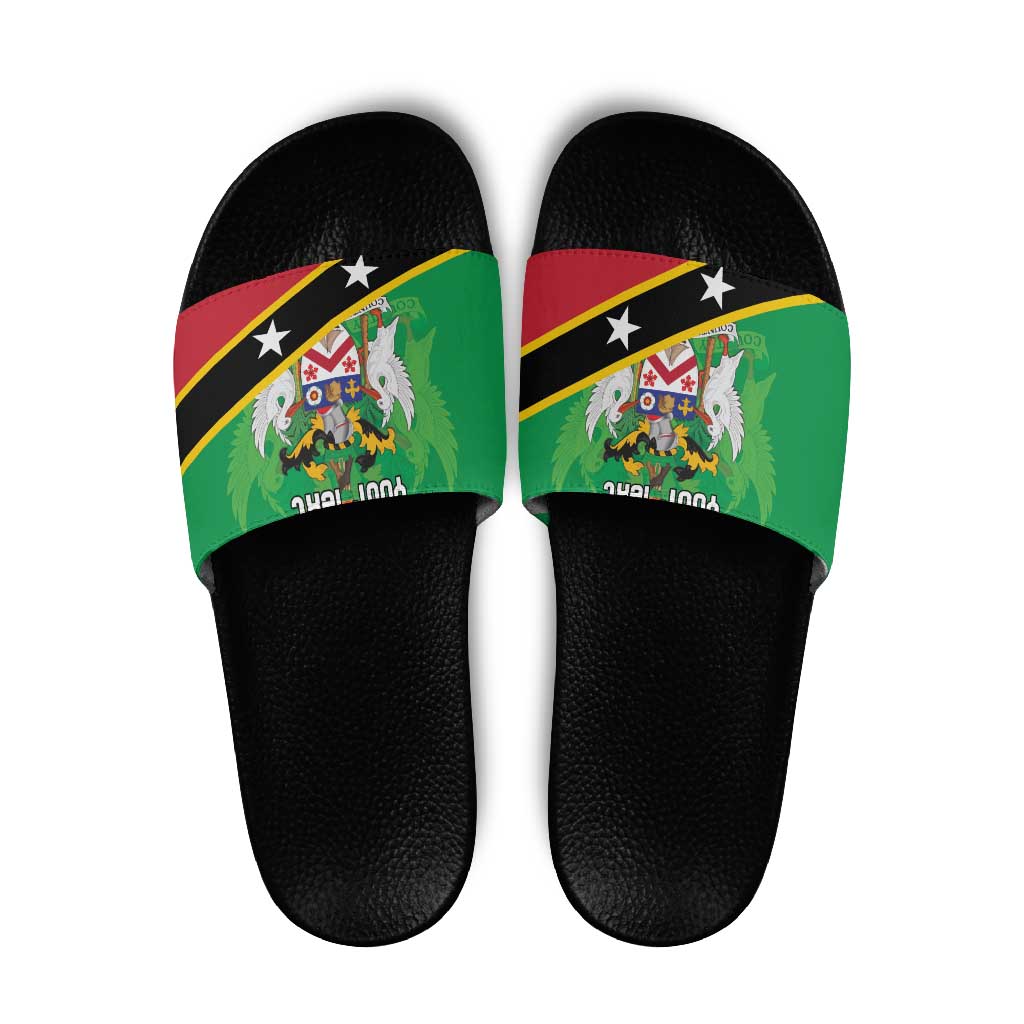 Personalized Saint Kitts And Nevis Slide Sandals Country Above Self LT18