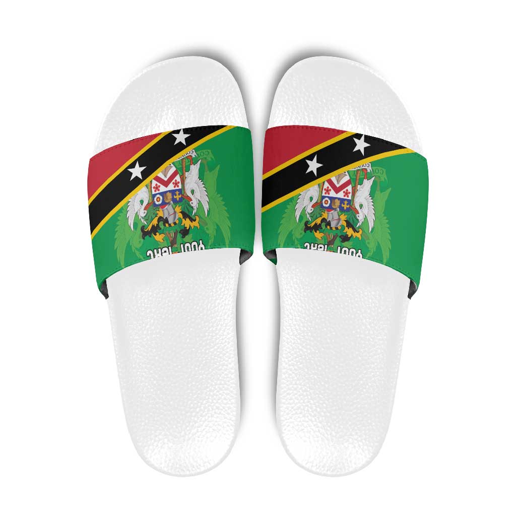 Personalized Saint Kitts And Nevis Slide Sandals Country Above Self LT18