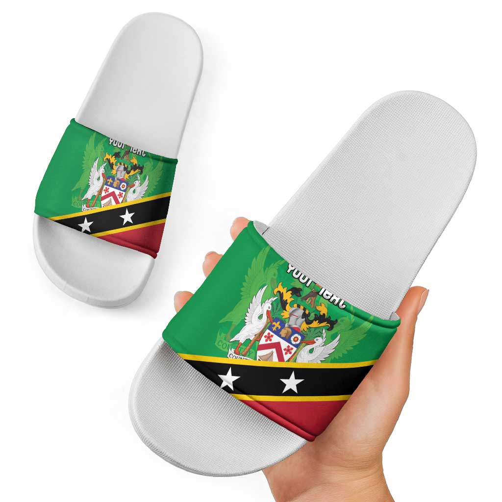 Personalized Saint Kitts And Nevis Slide Sandals Country Above Self LT18