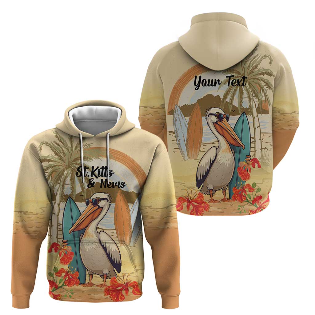 Personalized Saint Kitts And Nevis Hoodie Brown Pelican Beach Vibe LT18