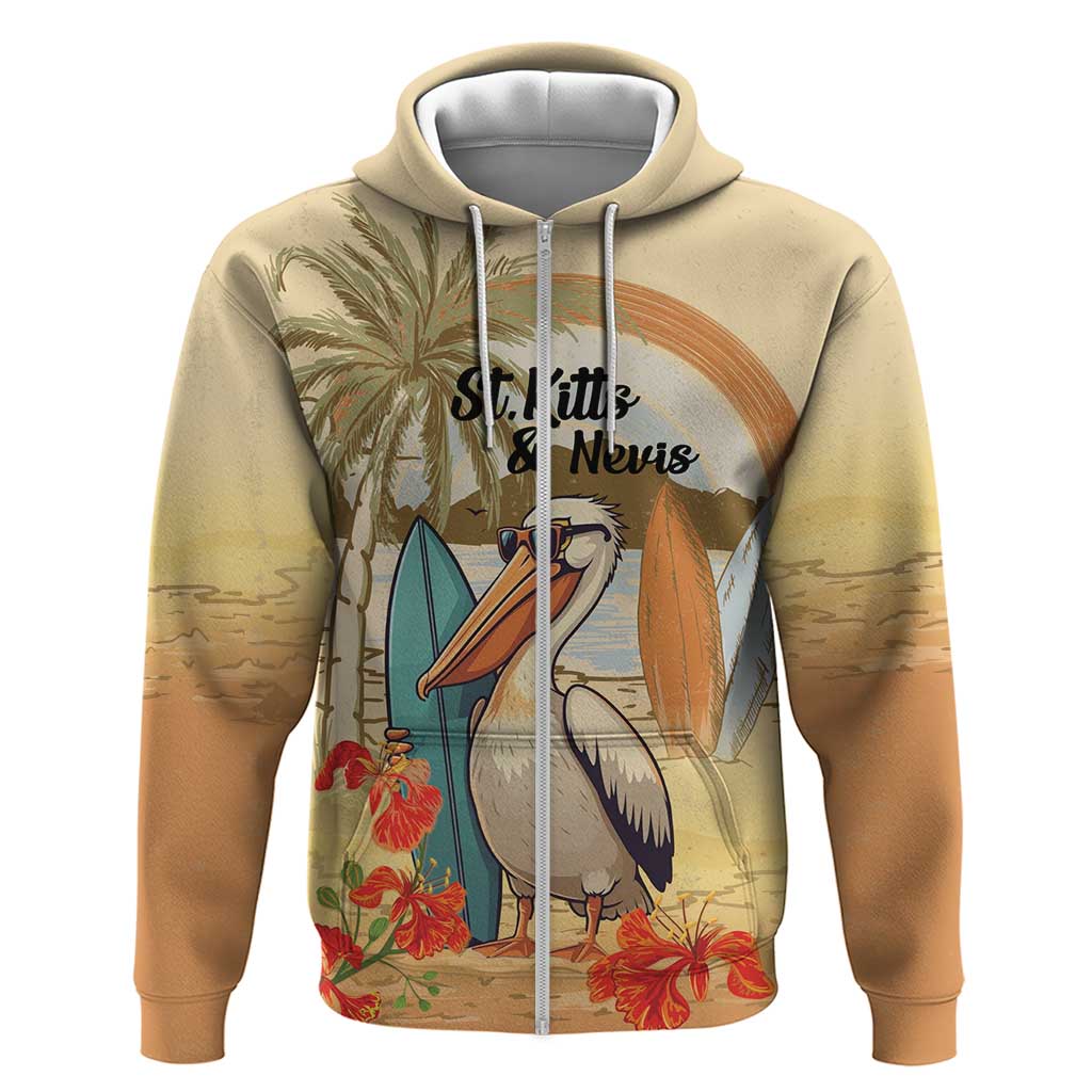 Personalized Saint Kitts And Nevis Hoodie Brown Pelican Beach Vibe LT18
