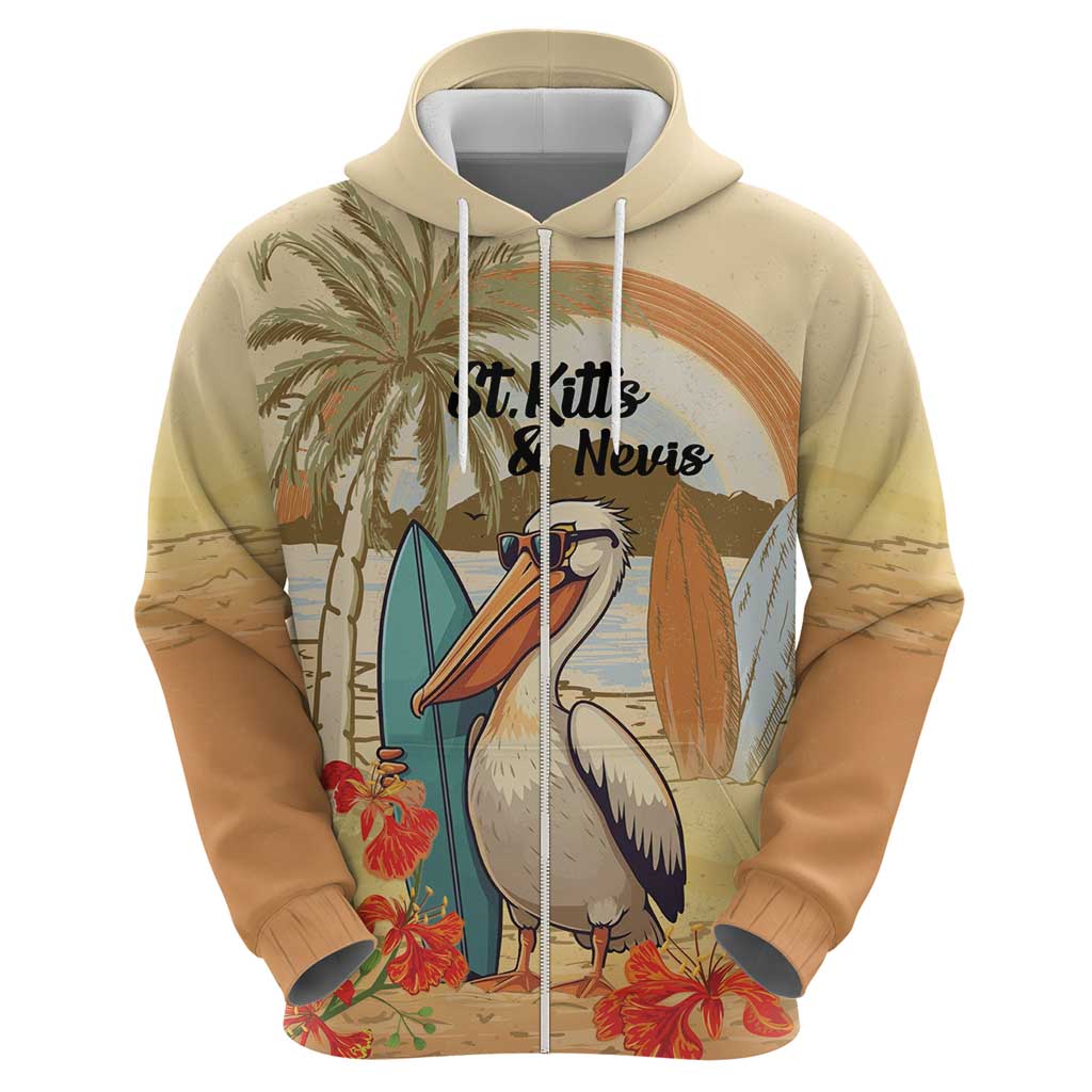 Personalized Saint Kitts And Nevis Hoodie Brown Pelican Beach Vibe LT18