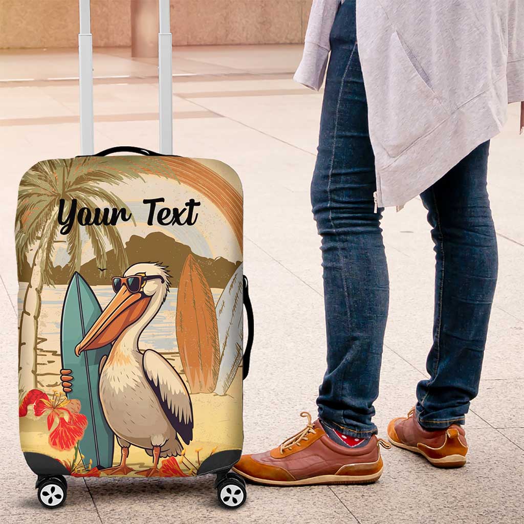 Personalized Saint Kitts And Nevis Luggage Cover Brown Pelican Beach Vibe LT18
