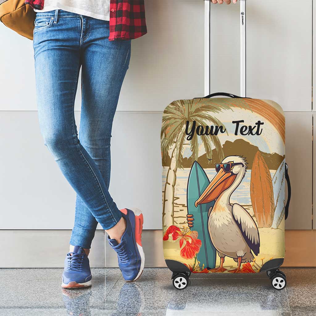 Personalized Saint Kitts And Nevis Luggage Cover Brown Pelican Beach Vibe LT18
