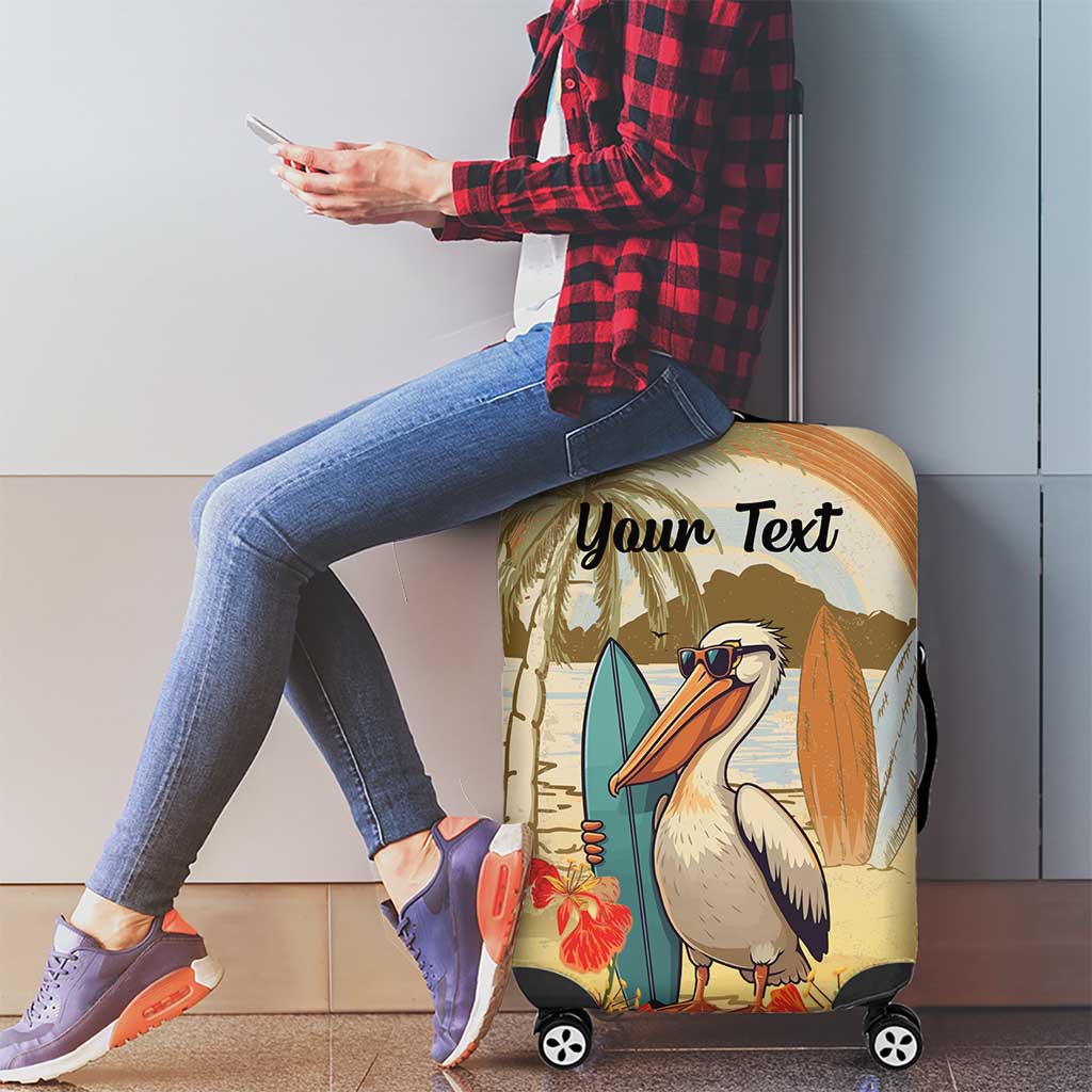 Personalized Saint Kitts And Nevis Luggage Cover Brown Pelican Beach Vibe LT18