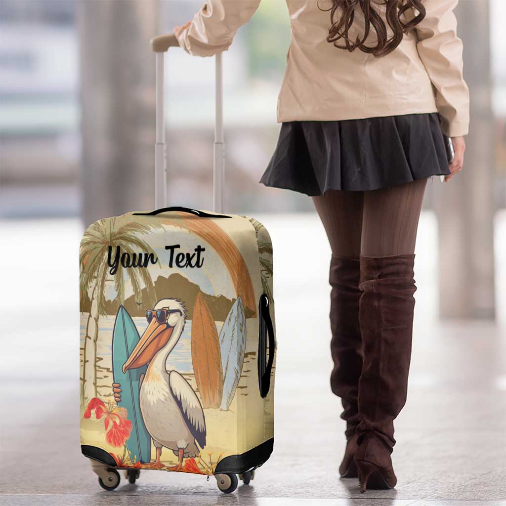 Personalized Saint Kitts And Nevis Luggage Cover Brown Pelican Beach Vibe LT18