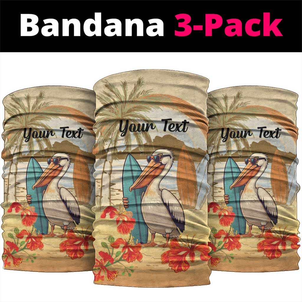 Personalized Saint Kitts And Nevis Neck Gaiter Brown Pelican Beach Vibe LT18