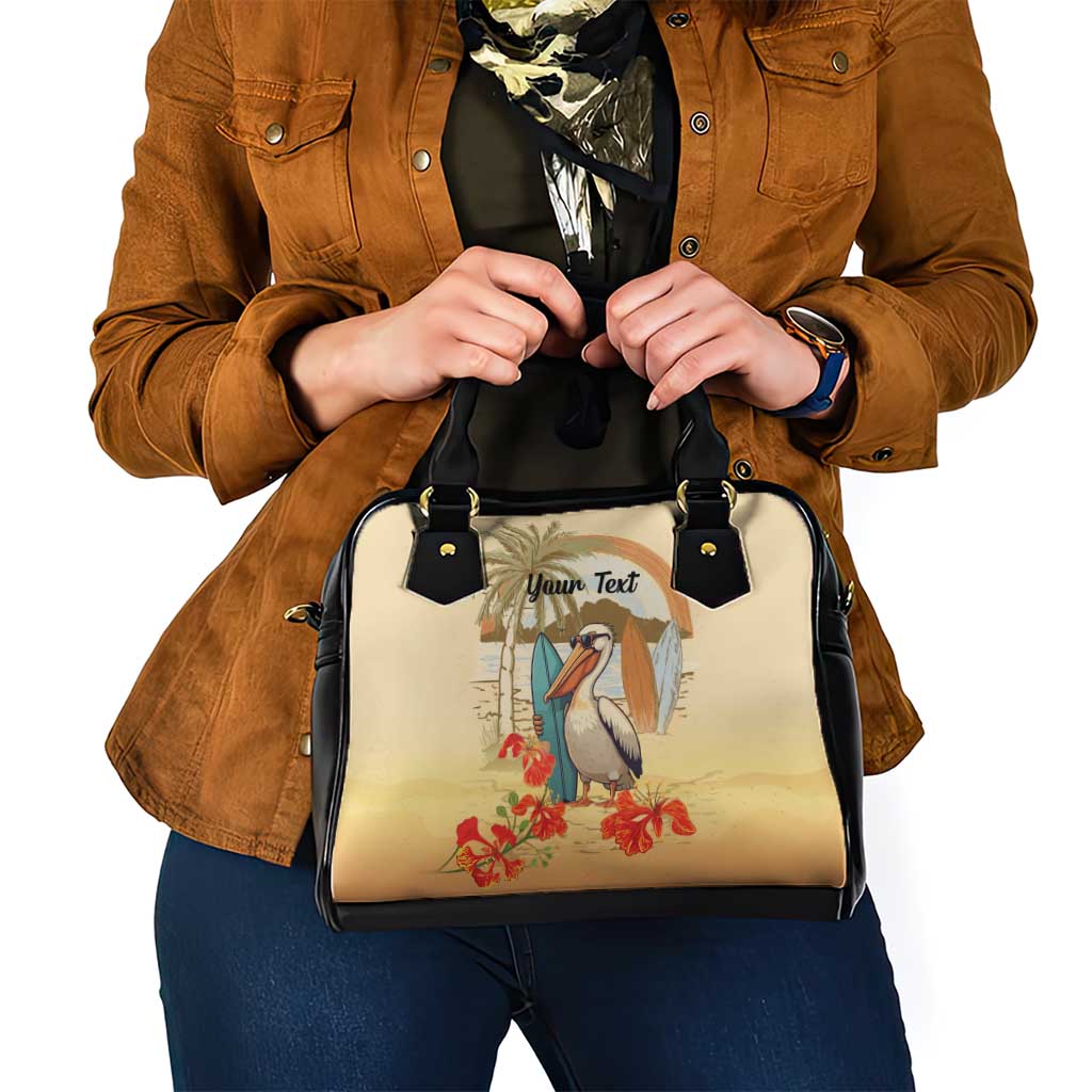 Personalized Saint Kitts And Nevis Shoulder Handbag Brown Pelican Beach Vibe LT18