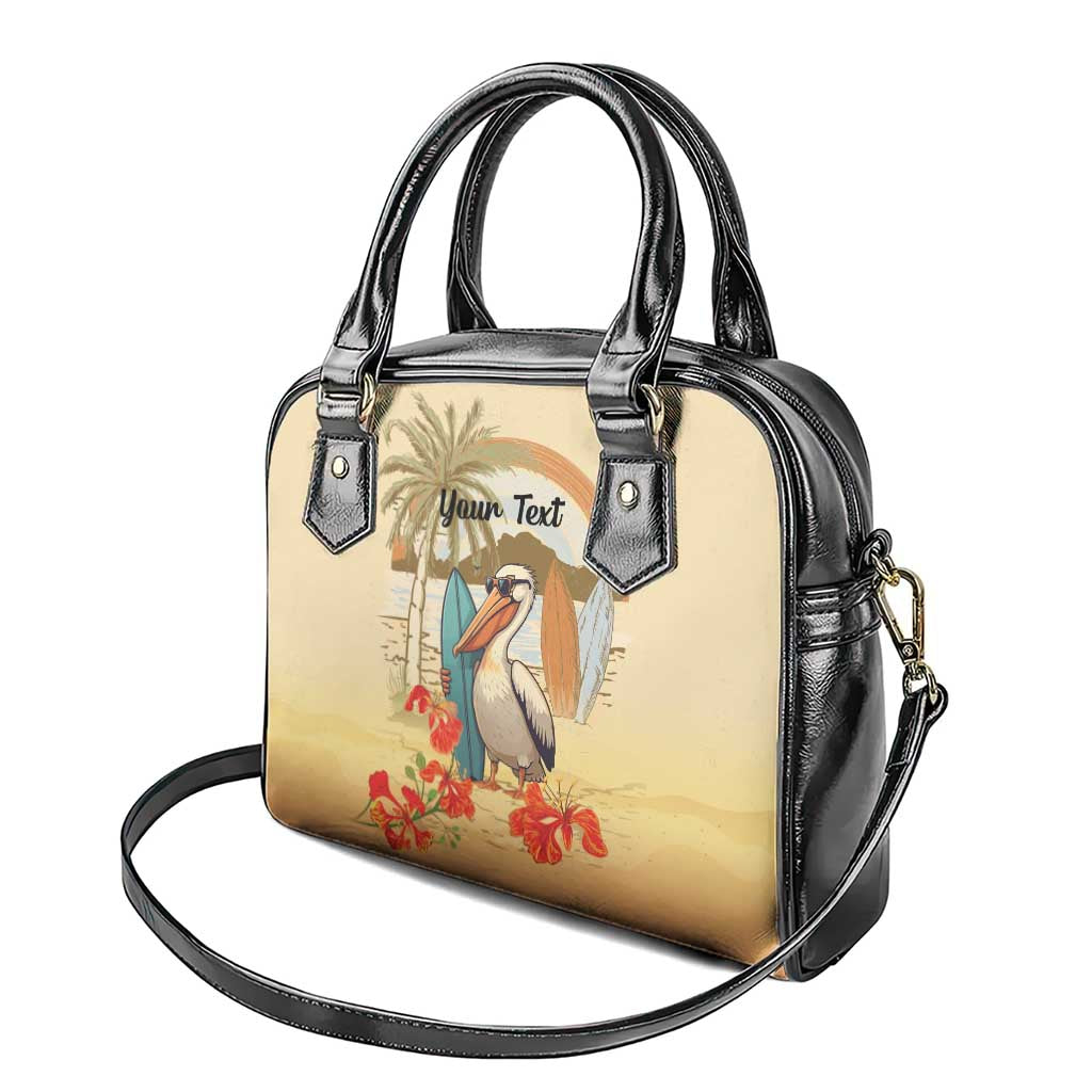Personalized Saint Kitts And Nevis Shoulder Handbag Brown Pelican Beach Vibe LT18