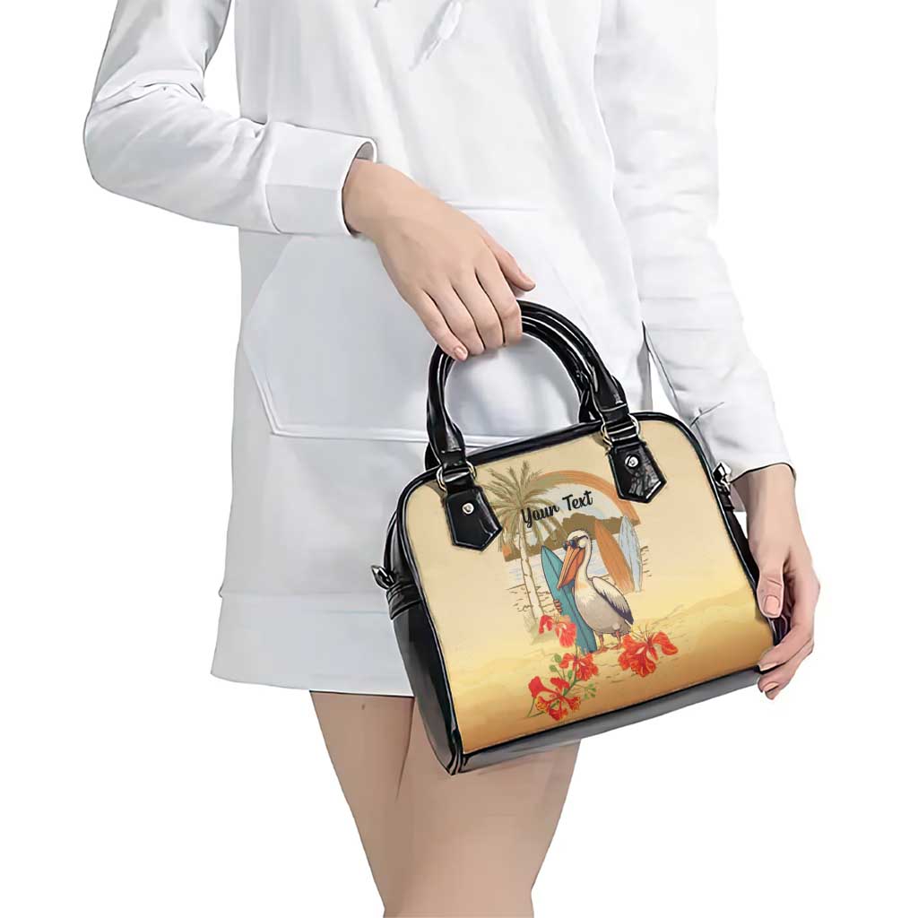 Personalized Saint Kitts And Nevis Shoulder Handbag Brown Pelican Beach Vibe LT18