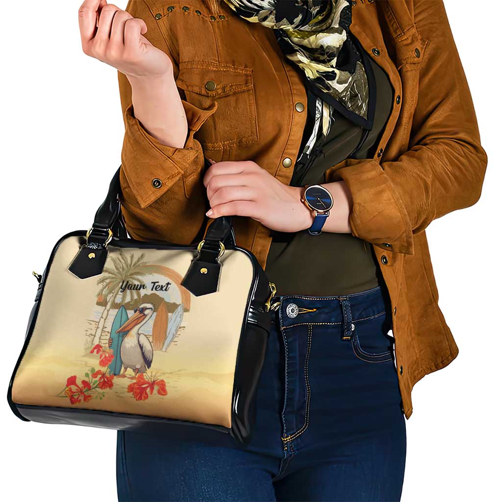 Personalized Saint Kitts And Nevis Shoulder Handbag Brown Pelican Beach Vibe LT18