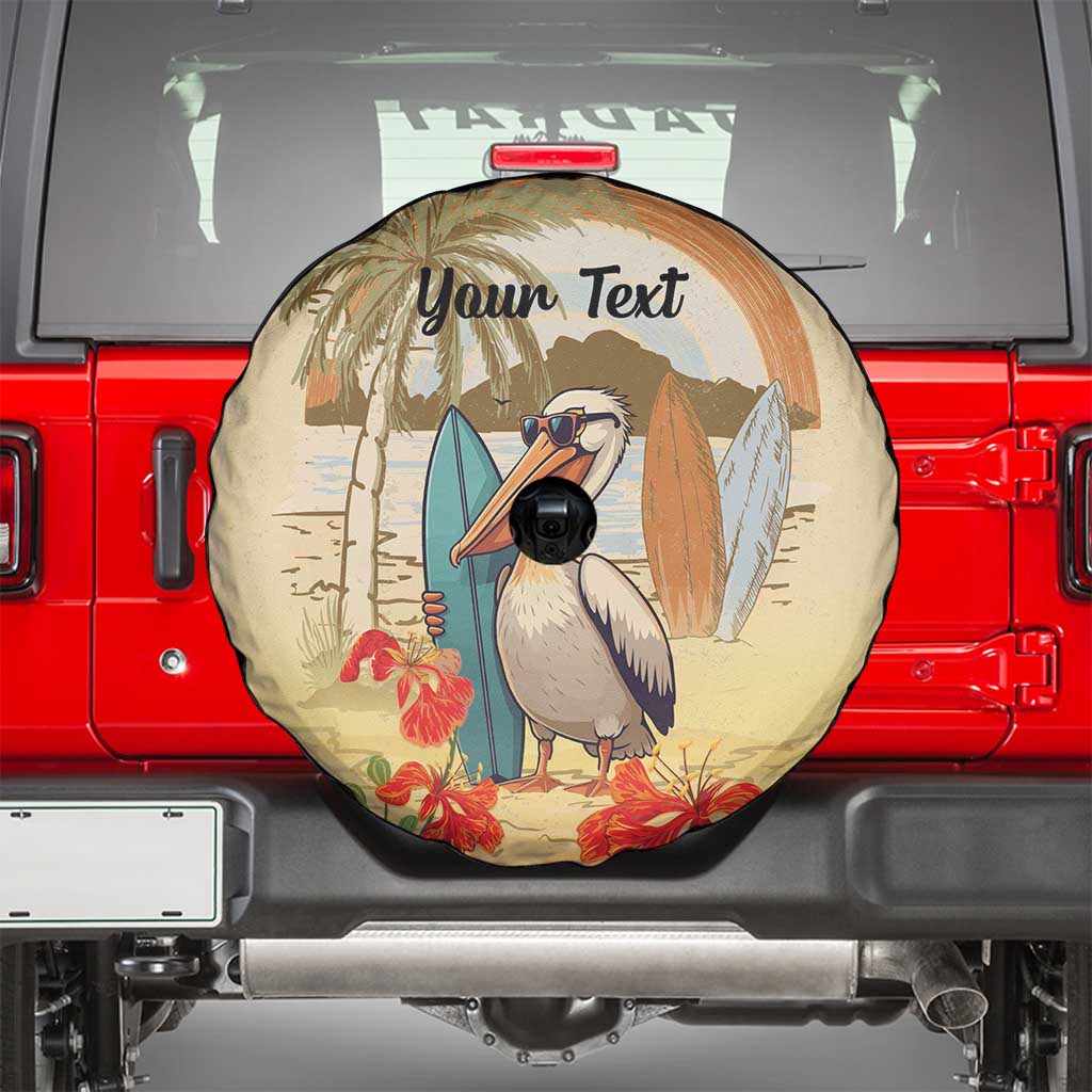 Personalized Saint Kitts And Nevis Spare Tire Cover Brown Pelican Beach Vibe LT18