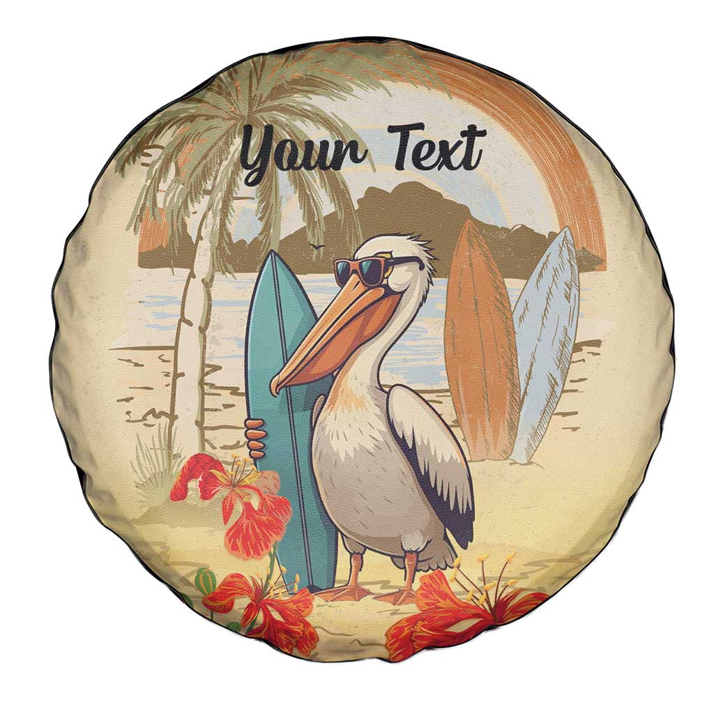 Personalized Saint Kitts And Nevis Spare Tire Cover Brown Pelican Beach Vibe LT18