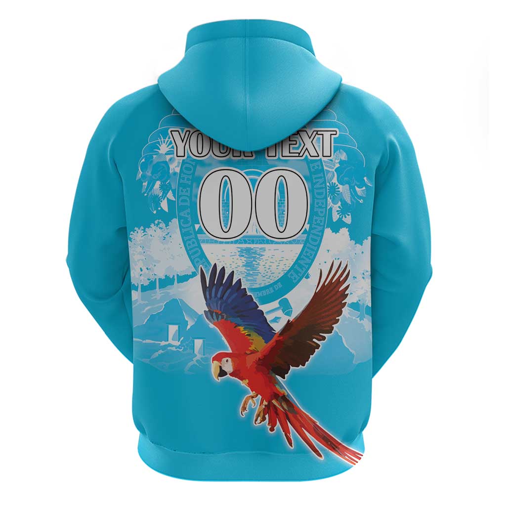 Custom Honduras Independence Day Hoodie Scarlet Macaw With Orchid Flower LT18