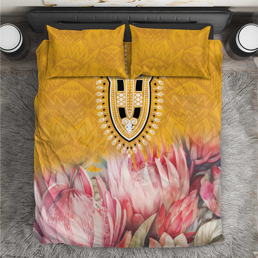 Africa Dashiki Bedding Set King Protea Floral Motif Patterns LT18