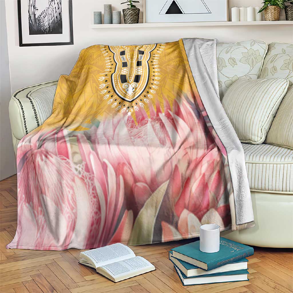 Africa Dashiki Blanket King Protea Floral Motif Patterns LT18