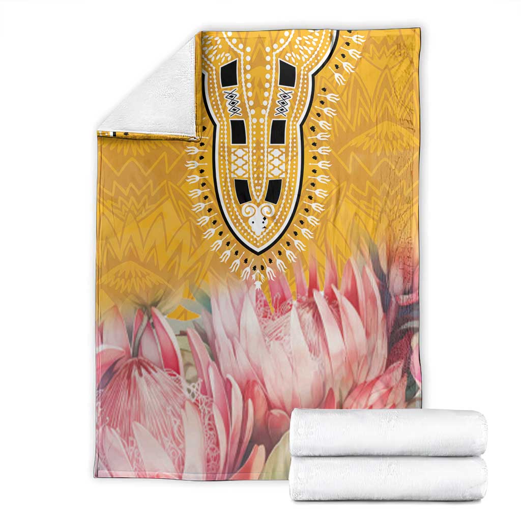 Africa Dashiki Blanket King Protea Floral Motif Patterns LT18