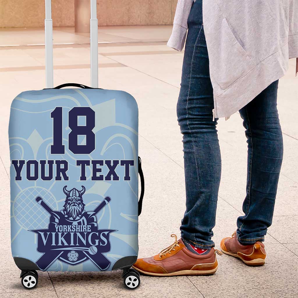 Custom Yorkshire Viking Spirit Luggage Cover White Rose of York Blue Version LT18