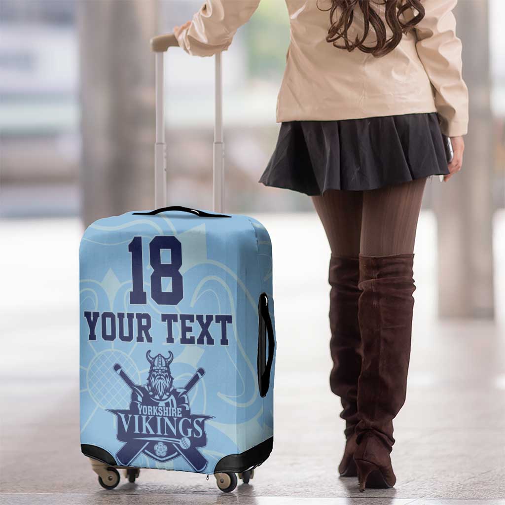 Custom Yorkshire Viking Spirit Luggage Cover White Rose of York Blue Version LT18