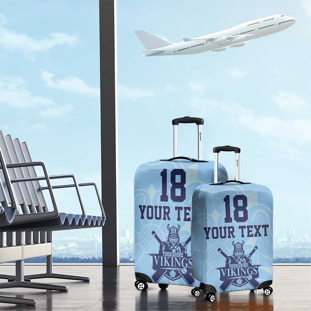 Custom Yorkshire Viking Spirit Luggage Cover White Rose of York Blue Version LT18