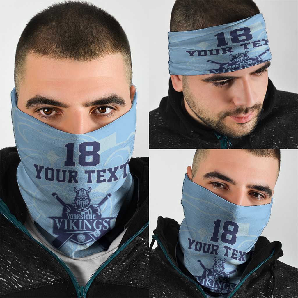 Custom Yorkshire Viking Spirit Neck Gaiter White Rose of York Blue Version LT18