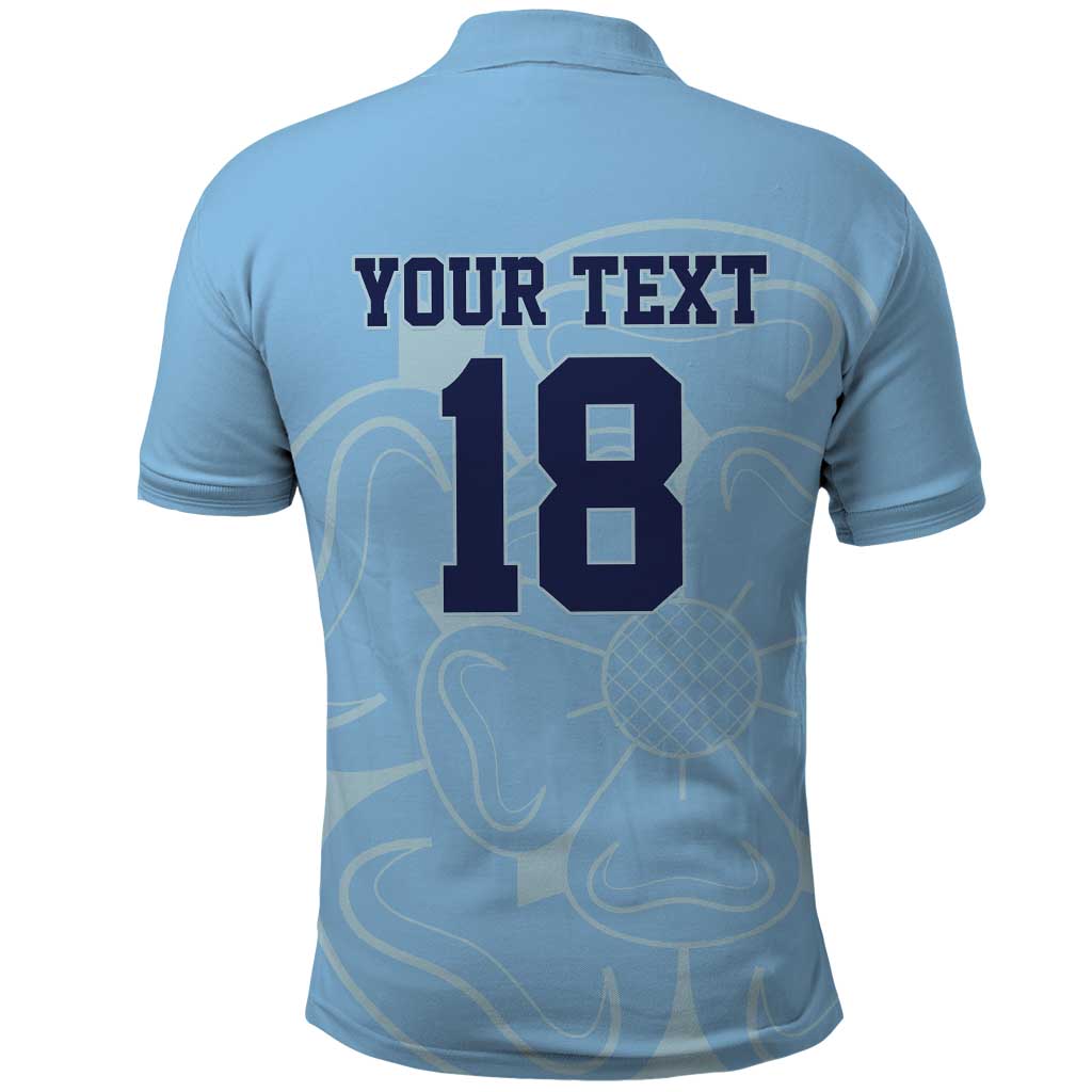 Custom Yorkshire Viking Spirit Polo Shirt White Rose of York Blue Version LT18