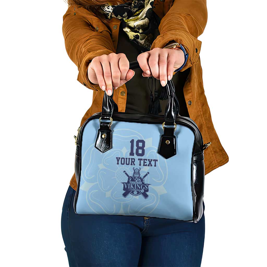 Custom Yorkshire Viking Spirit Shoulder Handbag White Rose of York Blue Version LT18