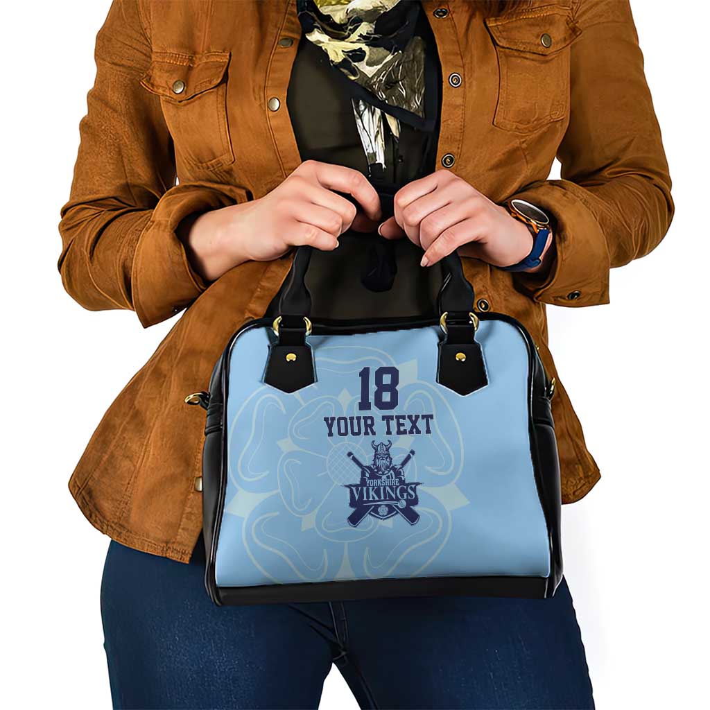 Custom Yorkshire Viking Spirit Shoulder Handbag White Rose of York Blue Version LT18